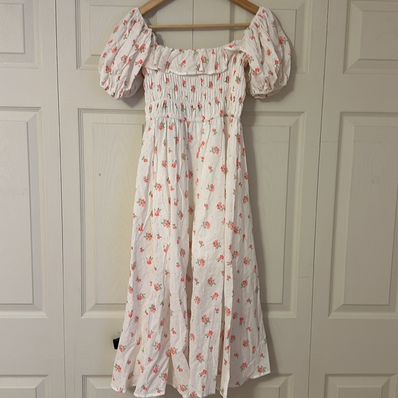 NWT R.Vivimos Summer Floral Print Puff Sleeves Vintage Ruffles Midi Dress size M - Picture 12 of 12